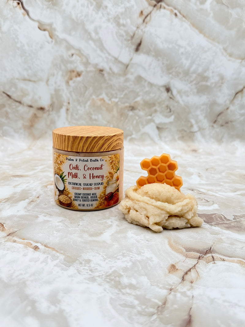 Oats, Coconut Milk, & Honey Sugar Scrub