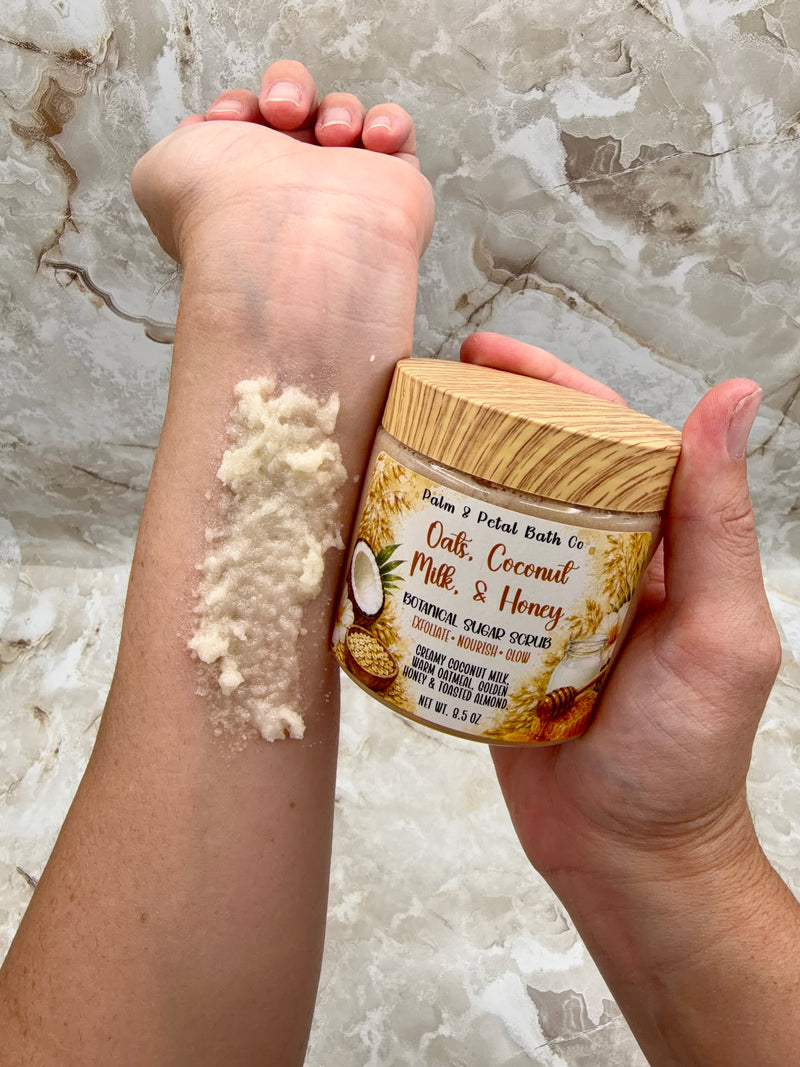 Oats, Coconut Milk, & Honey Sugar Scrub