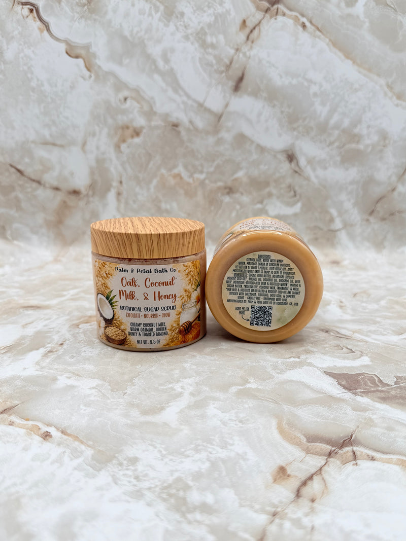 Oats, Coconut Milk, & Honey Sugar Scrub
