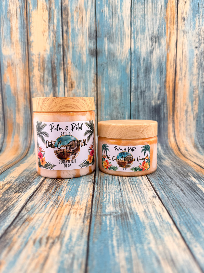Oats, Coconut Milk, & Honey Sugar Scrub