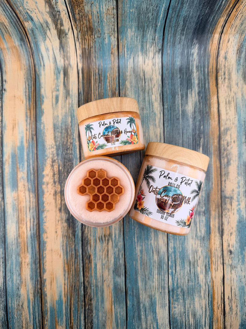 Oats, Coconut Milk, & Honey Sugar Scrub