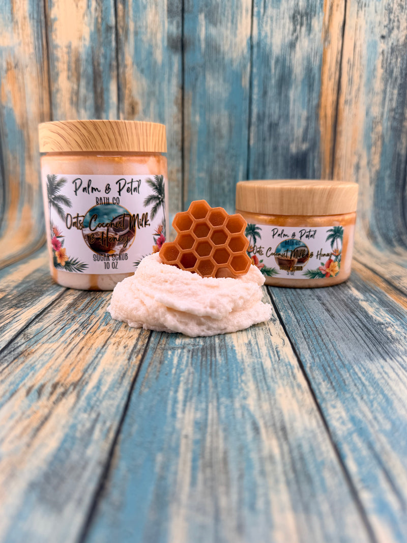 Oats, Coconut Milk, & Honey Sugar Scrub