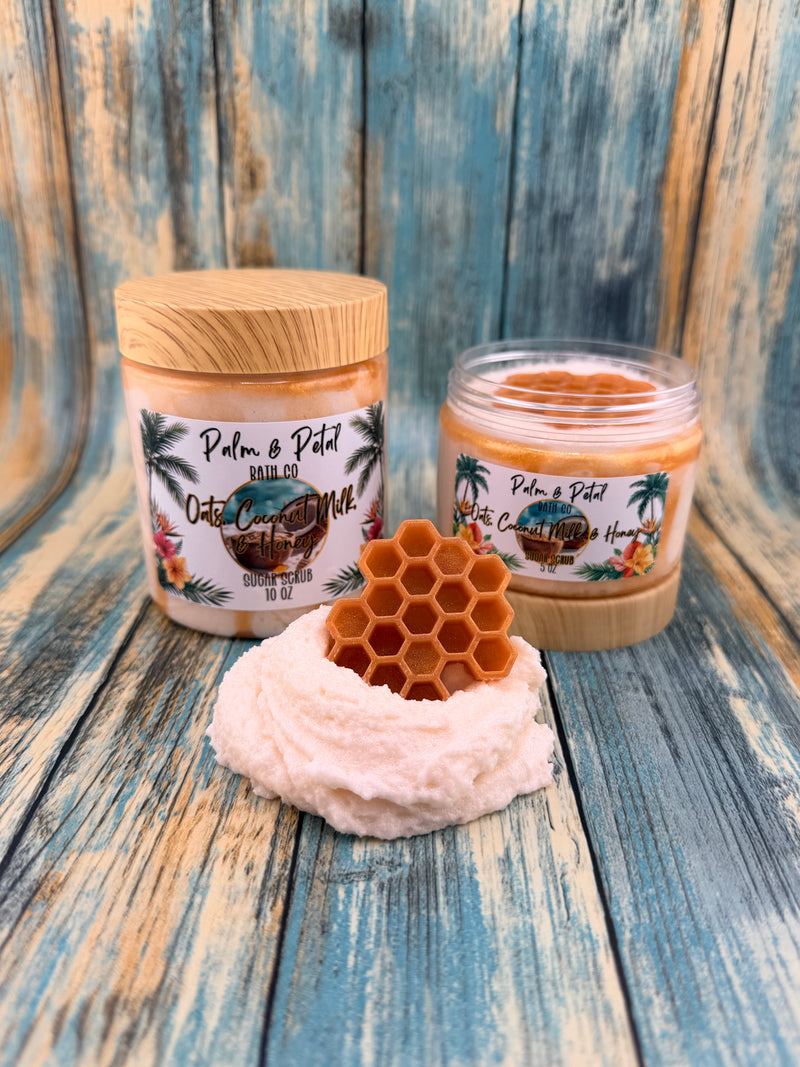 Oats, Coconut Milk, & Honey Sugar Scrub